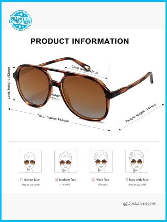 Retro Polarized Aviator Sunglasses Classic Vintage Trendy Square Frame main image 4
